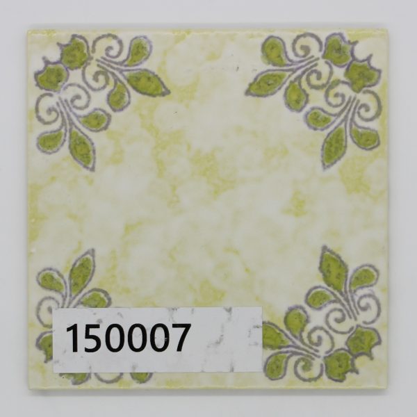 AWS Servais 15x15cm Art.118935 gelb grün weiß Ranken blumen muster<!---150007--->