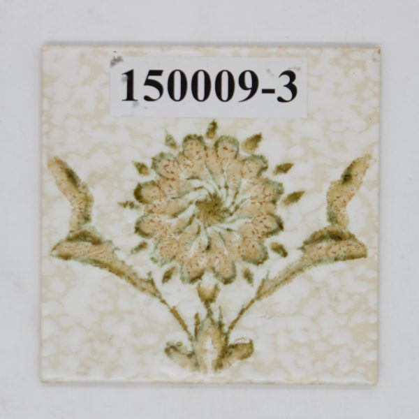 AWS 15x15cm Satin Art.117701 Dekor beige weiße Flecken blume <!---150009-3--->
