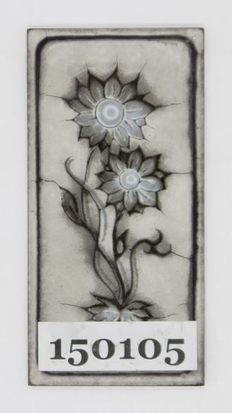 AWS Wessel 9,8×19,8cm grau schwarz Dekor Blume<!---150105--->