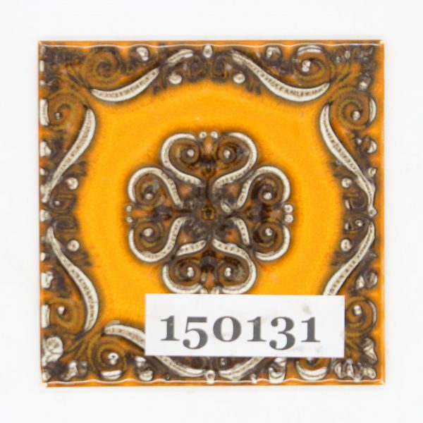 Barbieri Burzi Bologna BBB Italy 15,4×15,4cm 15x15cm orange braun Dekor<!---150131--->