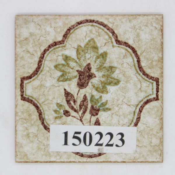 Cicosa Spain 15x15cm weiß creme braun blume marmoriert <!---150223--->