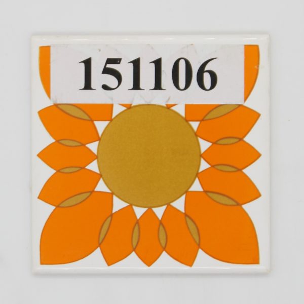 V&B 10,8×10,8cm Art.1201 Farbe 279 Nuance 05 weiß Dekor orange Blume <!---151106--->