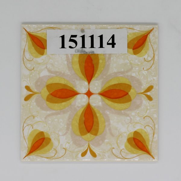 V&B 15x15cm weiß creme geld Dekor orange<!---151114--->