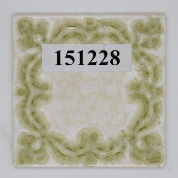 Grohn 15x15cm Dekor weiß creme grüne Ranken<!---151228--->