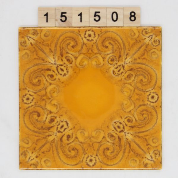 Cerabati 14,9×14,9cm 15x15cm Antigua Gold Dekor orange braun<!---151508--->