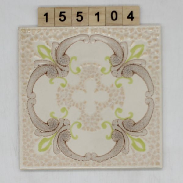 AWS Servais Art. Dekor Blumen Farbe beige/grün 15x15cm<!---155104--->