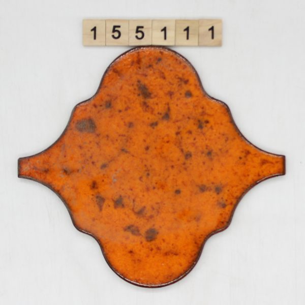 AWS Servais Art. Fliese in Herzform Farbe orange gepunktet 18,5×20,5cm<!---155111--->